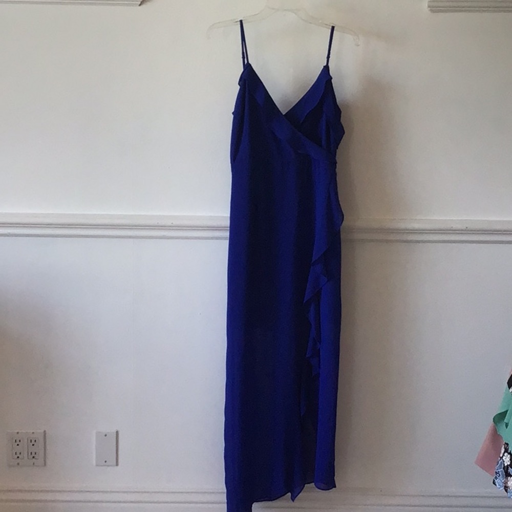 Long blue women’s dress